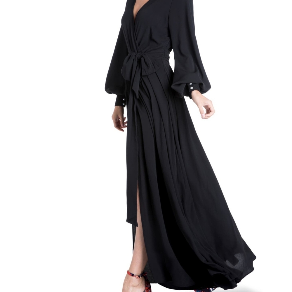 Elegant Meghan Los Angels Black Maxi Long Dress